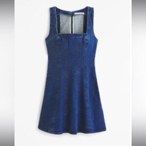 Denim Abercrombie A Line Mini Dress Medium TALL